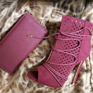 M&L Stiletto Booties w/wallet NEW